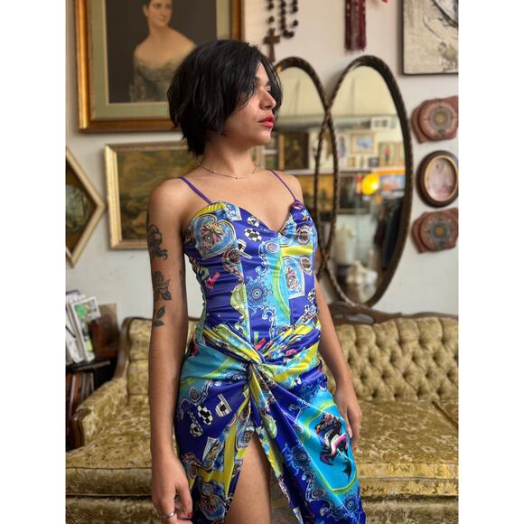 NWT Akira I Win Again High Low Maxi Dress w Corset Top Size Small - Picture 7 of 7